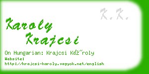 karoly krajcsi business card